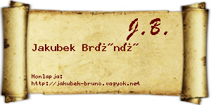 Jakubek Brúnó névjegykártya